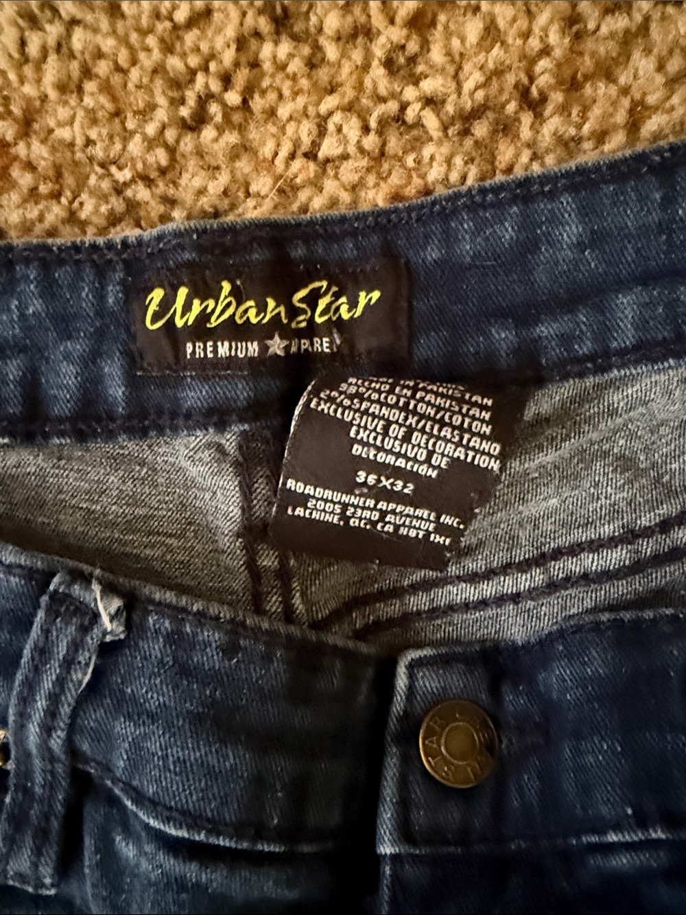 Men's Straight Leg Dark Blue Jeans - Picture 2 of 4